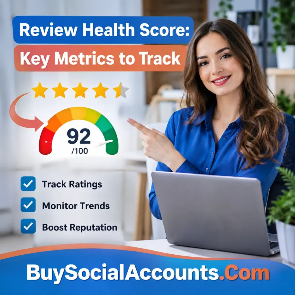 Review health score metrics to track illustration with score gauge